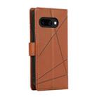 For Google Pixel 9a PU Genuine Leather Texture Embossed Line Phone Case(Brown) - 3