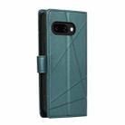 For Google Pixel 9a PU Genuine Leather Texture Embossed Line Phone Case(Green) - 3