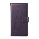 For Google Pixel 9a PU Genuine Leather Texture Embossed Line Phone Case(Purple) - 2