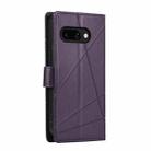 For Google Pixel 9a PU Genuine Leather Texture Embossed Line Phone Case(Purple) - 3