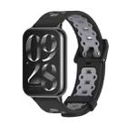 For Xiaomi Mi Band 8 Pro Mijobs Square Hole Breathable Silicone Watch Band(Black Grey) - 1