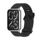 For Xiaomi Mi Band 8 Pro Mijobs Silicone Breathable Watch Band(Black Silver) - 1