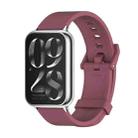 For Xiaomi Smart Band 9 Pro / 8 Pro Mijobs Silicone Breathable Watch Band(Wine Red+Silver) - 1