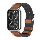 For Xiaomi Mi Band 8 Pro Mijobs TPU Leather Watch Band(Brown Silver) - 1
