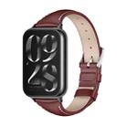 For Xiaomi Mi Band 8 Pro Mijobs Genuine Leather Slim Watch Band(Wine Red Black) - 1