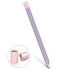 For Apple Pencil 1 Stylus Touch Pen Split Contrast Color Silicone Protective Case(Lavender Purple Pink) - 1