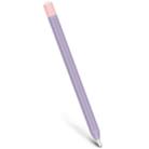 For Apple Pencil 2 Stylus Touch Pen Split Contrast Color Silicone Protective Case(Lavender Purple Pink) - 1