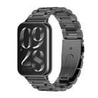 For Xiaomi Mi Band 8 Pro Mijobs Three-Bead Stainless Steel Watch Band(Black) - 1