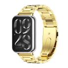 For Xiaomi Mi Band 8 Pro Mijobs Three-Bead Stainless Steel Watch Band(Gold) - 1