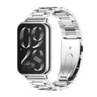For Xiaomi Mi Band 8 Pro Mijobs Three-Bead Stainless Steel Watch Band(Silver) - 1