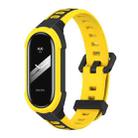 For Xiaomi Mi Band 8 MIJOBS Unibody Two Color Silicone Watch Band(Black Yellow) - 1
