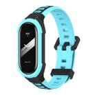 For Xiaomi Mi Band 8 MIJOBS Unibody Two Color Silicone Watch Band(Black Blue) - 1