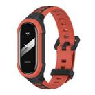 For Xiaomi Mi Band 8 MIJOBS Unibody Two Color Silicone Watch Band(Black Orange) - 1