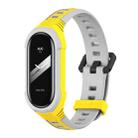 For Xiaomi Mi Band 8 MIJOBS Unibody Two Color Silicone Watch Band(Yellow Grey) - 1