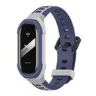 For Xiaomi Mi Band 8 MIJOBS Unibody Two Color Silicone Watch Band(Grey Midnight Blue) - 1