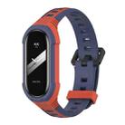 For Xiaomi Mi Band 8 MIJOBS Unibody Two Color Silicone Watch Band(Orang Midnight Blue) - 1