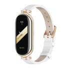 For Xiaomi Mi Band 8 Mijobs First Layer Cowhide Watch Band(White Rose Gold) - 1