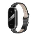 For Xiaomi Mi Band 8 Mijobs First Layer Cowhide Watch Band(Black) - 1