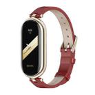 For Xiaomi Mi Band 8 / 9 / 9 NFC Mijobs First Layer Cowhide Watch Band(Red Light Gold) - 1