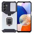 For Samsung Galaxy A15 Camera Shield Card Slot PC+TPU Phone Case(Silver) - 1