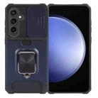 For Samsung Galaxy S24 5G Camera Shield Card Slot PC+TPU Phone Case(Blue) - 1