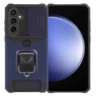 For Samsung Galaxy S24+ 5G Camera Shield Card Slot PC+TPU Phone Case(Blue) - 1
