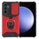 For Samsung Galaxy S24+ 5G Camera Shield Card Slot PC+TPU Phone Case(Red) - 1