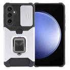 For Samsung Galaxy S24+ 5G Camera Shield Card Slot PC+TPU Phone Case(Silver) - 1