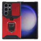 For Samsung Galaxy S24 Ultra 5G Camera Shield Card Slot PC+TPU Phone Case(Red) - 1