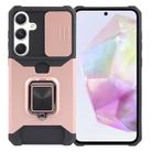 For Samsung Galaxy A35 Camera Shield Card Slot PC+TPU Phone Case(Rose Gold) - 1
