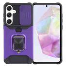 For Samsung Galaxy A35 Camera Shield Card Slot PC+TPU Phone Case(Purple) - 1
