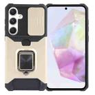 For Samsung Galaxy A35 Camera Shield Card Slot PC+TPU Phone Case(Gold) - 1