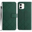 For iPhone 11 Rhombic Grid Texture Leather Phone Case(Green) - 1