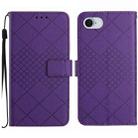 For iPhone SE 2024 Rhombic Grid Texture Leather Phone Case(Purple) - 1