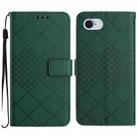 For iPhone SE 2024 Rhombic Grid Texture Leather Phone Case(Green) - 1