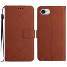 For iPhone SE 2024 Rhombic Grid Texture Leather Phone Case(Brown) - 1