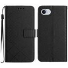 For iPhone SE 2024 Rhombic Grid Texture Leather Phone Case(Black) - 1