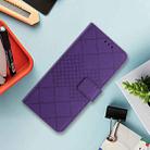 For iPhone 16 Plus Rhombic Grid Texture Leather Phone Case(Purple) - 2