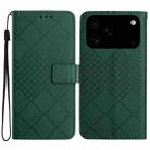 For iPhone 17 Pro Max Rhombic Grid Texture Leather Phone Case(Green) - 1