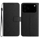 For iPhone 17 Pro Rhombic Grid Texture Leather Phone Case(Black) - 1