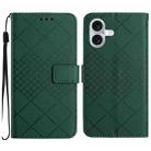 For iPhone 17 Rhombic Grid Texture Leather Phone Case(Green) - 1
