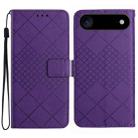 For iPhone 17 Air Rhombic Grid Texture Leather Phone Case(Purple) - 1