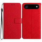 For iPhone 17 Air Rhombic Grid Texture Leather Phone Case(Red) - 1