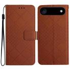 For iPhone 17 Air Rhombic Grid Texture Leather Phone Case(Brown) - 1