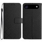 For iPhone 17 Air Rhombic Grid Texture Leather Phone Case(Black) - 1