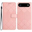 For iPhone 17 Air Rhombic Grid Texture Leather Phone Case(Pink) - 1