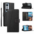 For Infinix Hot 20s PU Genuine Leather Texture Embossed Line Phone Case(Black) - 1