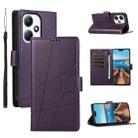 For Infinix Hot 30 Play PU Genuine Leather Texture Embossed Line Phone Case(Purple) - 1