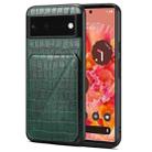 For Google Pixel 6 Denior Crocodile Texture Holder Electroplating Phone Case(Green) - 1