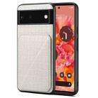 For Google Pixel 6 Denior Crocodile Texture Holder Electroplating Phone Case(White) - 1